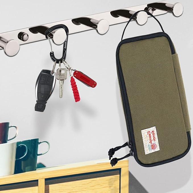 Rough Enough Carabiner Keychain Clip with Triple 3 Keyring Buckle Aluminum Alloy Metal for EDC Preppy Teens Men