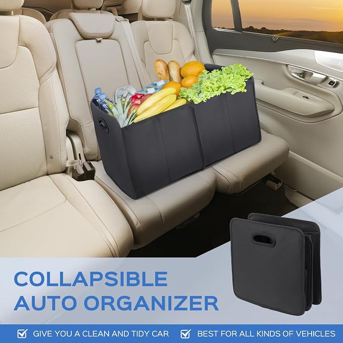 Car Trunk Organizer, Collapsible Trunk Organizer Sturdy Trunk Storage Organizers Foldable Car Trunk Organizer Waterproof for SUV Auto Truck Van