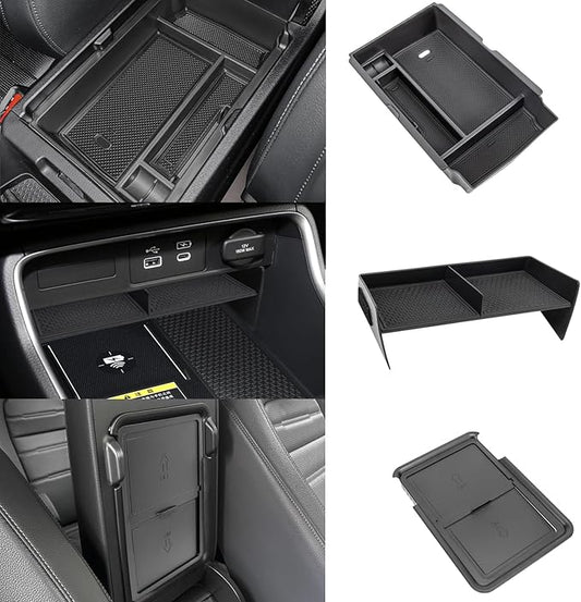 3PCS Center Console Organizer Compatible with 2026 2025 2024 2023 Honda CRV Armrest Storage Box Armrest Hidden Storage Box Secret Compartment Insert Tray Interior Accessories