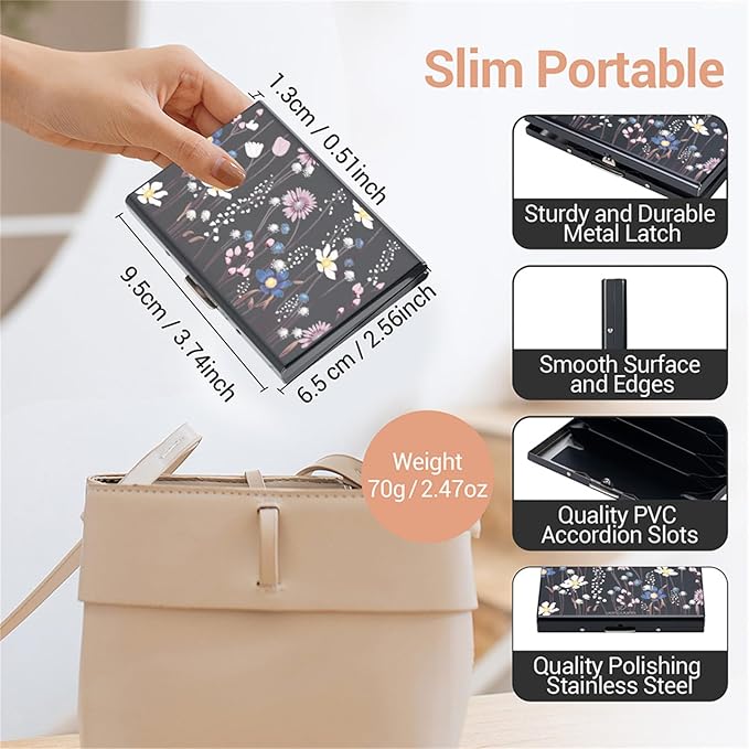 BONSYL® Credit Card Holder, RFID Blocking Slim Metal Credit Card Wallet, with Card Slots, for Women and Men. | RFID Blocking, Slim, 6 Card Slots