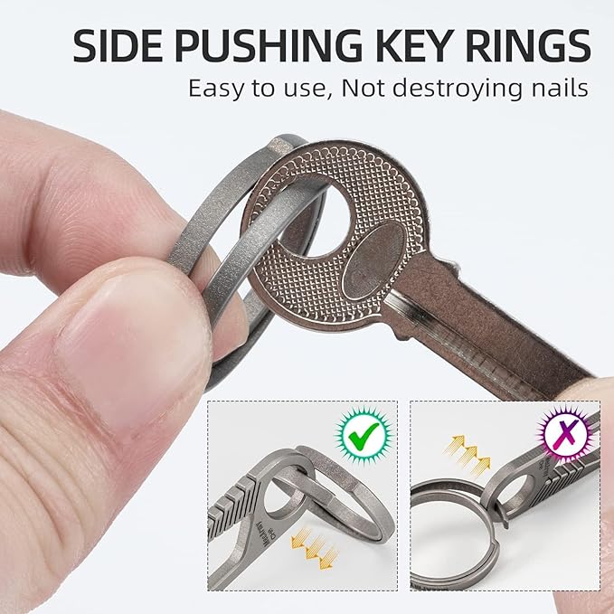 MecArmy Titanium 3pcs/4pcs/7pcs/18pcs Key Rings Keychain Large Small Split Rings