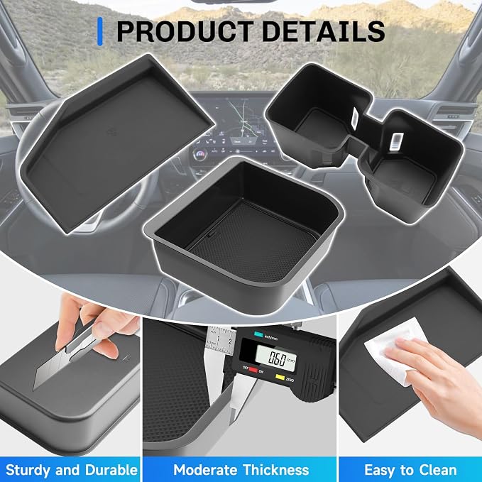 SXCY 3PCS for 2024-2026 Lexus GX550 [w/Cool Box] Center Console Organizer for 2024 2025 2026 Lexus GX550 Accessories [Armrest Console Tray+Cupholder+Wireless Charging Mat] 2024+ GX550 Armrest Storage