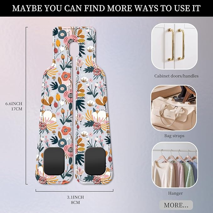 PU Leather Car Seat Hook, Storage Headrest Hanger, Cute Car Backseat Organizer, Car Hooks For Purses and Bags White Cute Floral