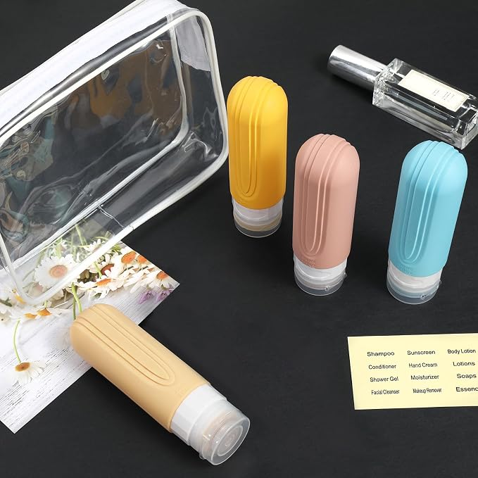 26 Pack Travel Size Toiletries, Tsa Approved Travel Containers for Toiletries, Leak Proof Silicone bottles and Shampoo Conditioner, Essential Toiletry Accessories.