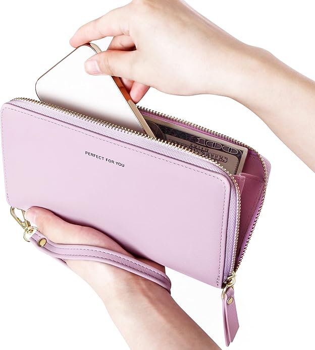 GEEAD Custom Design Wristlet Wallets for Women PU Leather RFID Blocking Wallet