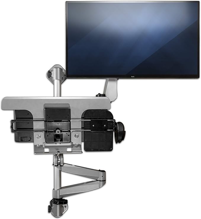 StarTech.com Wall Mount Workstation - Articulating Standing Desk w/Ergonomic Height Adjustable Monitor Arm & Padded Keyboard Tray - 34" VESA Display - Foldable Wall Mounted Sit Stand, TAA