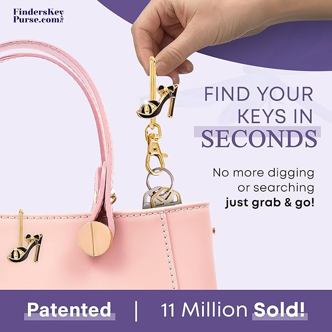 Women’s Bag Charm Key Finder, Car Keychain Hook, Cute Purse Organizer & Tote Bag Accessories, Gifts for Mom - Original