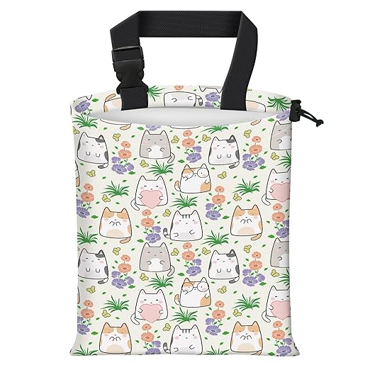 Car Trash Bag Large Hanging Can for Back of Seat, Cute Waterproof Car Garbage Bag for Vehicle, Travelling, Outdoor Cute Cats