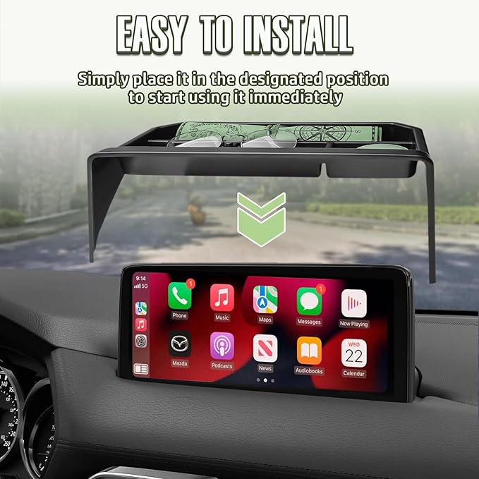 HGWEI Dash Storage Box Compatible with Mazda CX-5 2025 2024 2023 2022 Interior Accessories, Console Dashboard Organizer Behind 10.25" Touch Screen Insert Tray Holder (Not Fit 2026), Black
