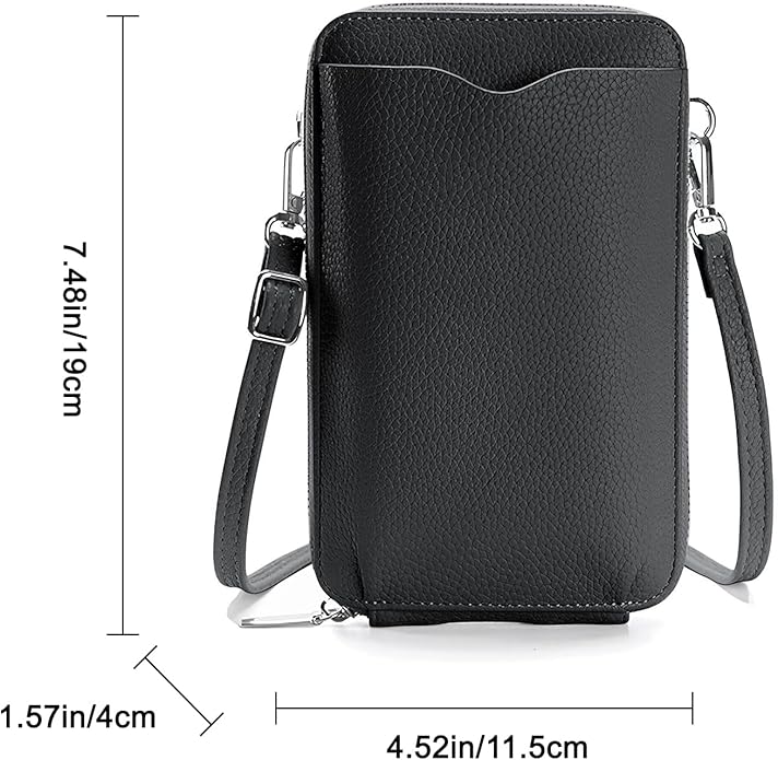DOB SECHS Leather Passport Wallet Crossbody Phone Bag, RFID Blocking Passport Holder Credit Cards Case for Women