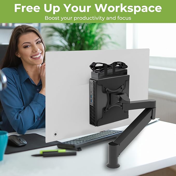Mini PC VESA Mount for Dell Micro Mount with Mouse Pad, Install on Monitor Arm, for Dell OptiPlex Micro Form Factor Case, for MFF 3040 7080 5070 3000 7060 7090 9020, Wall/VESA/Under Desk