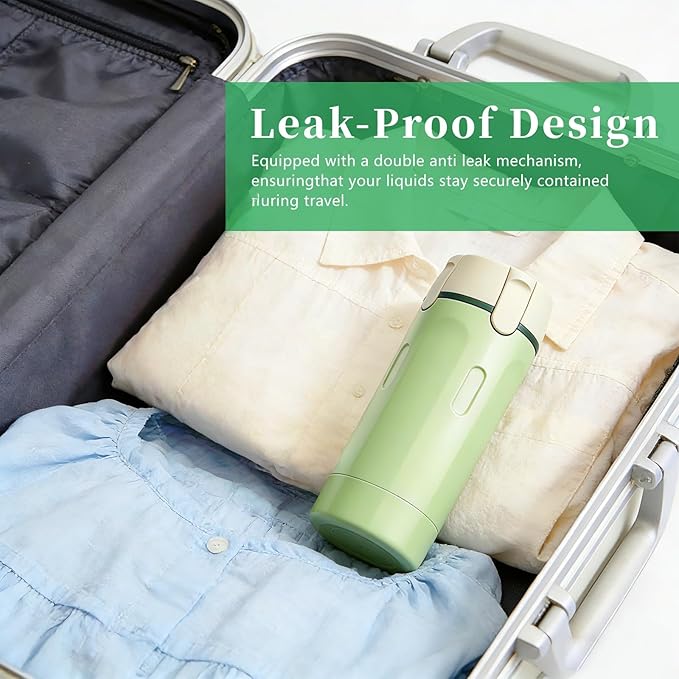 4 in 1 Travel Bottle,Travel Bottles for Toiletries,Refillable, Leak Proof and Portable,Suitable for Storing Shampoo, Shower Gel, Laundry Detergent, Suitable for Travel, Camping and Gym (Green)