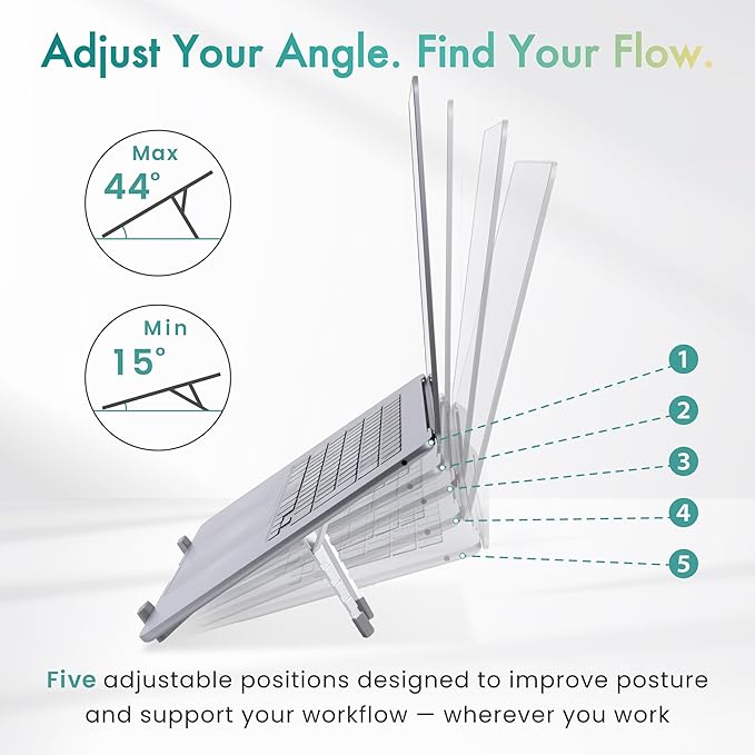 BELLEMOND Adjustable Laptop Stand | Foldable Aluminum Riser | X-Frame Ergonomic Japanese Design | Fits MacBook Pro/Air, Dell, HP, Lenovo & 10–17.3” Laptops | Portable & Lightweight | Midnight Black