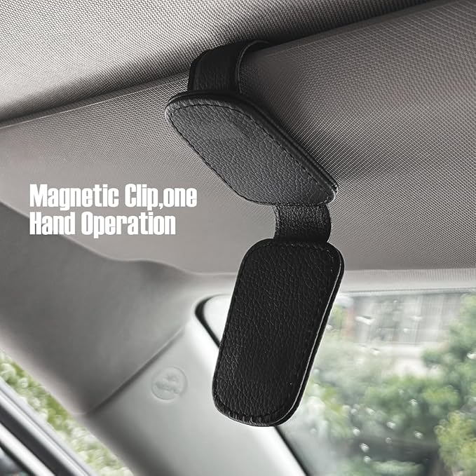 Car Visor Sunglasses Holders,2 Pcs (Black)