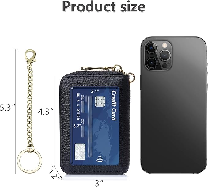 imeetu Rfid Credit Card Holder,Genuine Leather Businese Card Case,Rfid Blocking Wallet for Women & Men