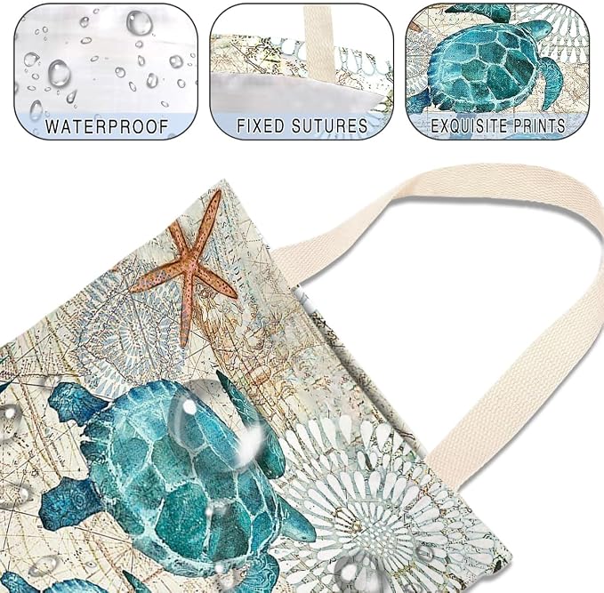 Car Trash Bag Hanging No Snap Small Garbage Bag for Car Back Seat Cute Printed One-handed Strap Trash Bags Car Accessories-Sea Turtle Car Trash Bags