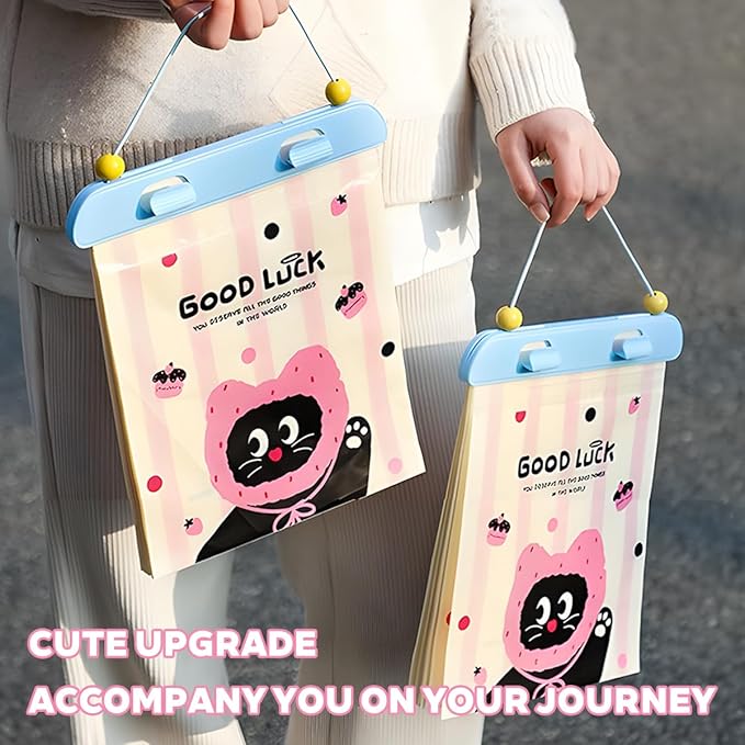 Zpana 60PCS Car Trash Hanging Bag, Disposable Leakproof Cute Cat Multipurpose Large Vehicle Garbage Bags with Lanyard Hooks, Automotive Interior Bin Pocket, Universal for SUV RV Truck