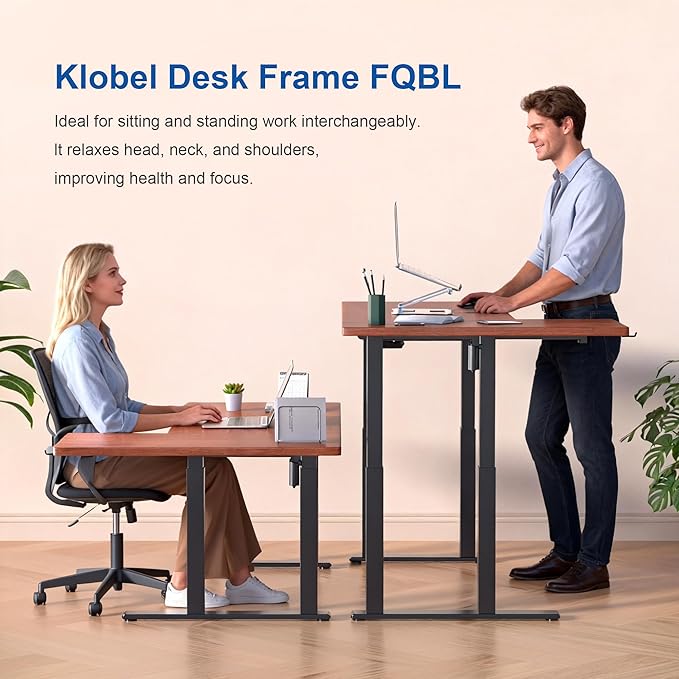 4-Leg L-Shape Standing Desk Frame Dual Motor, Electric Corner Legs Compatible Desktop Size 55??71?? 264 lbs Weight Capacity, Anti-collision Detection Stand Up Desk Frame Workstation, Black Frame Only