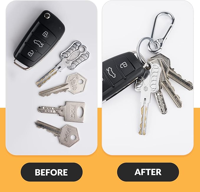 Rainspire Key Ring Keychain Keyrings Key Chain Holder Clip Key Organizer Key Chain Ring for Men and Women, 3 Pack