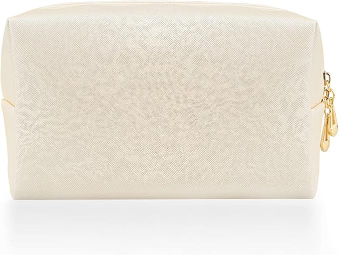 Small Makeup Bag Portable Cosmetic Bag for Women Makeup Pouch Waterproof Toiletry Bag for Travel (Beige, Normal)