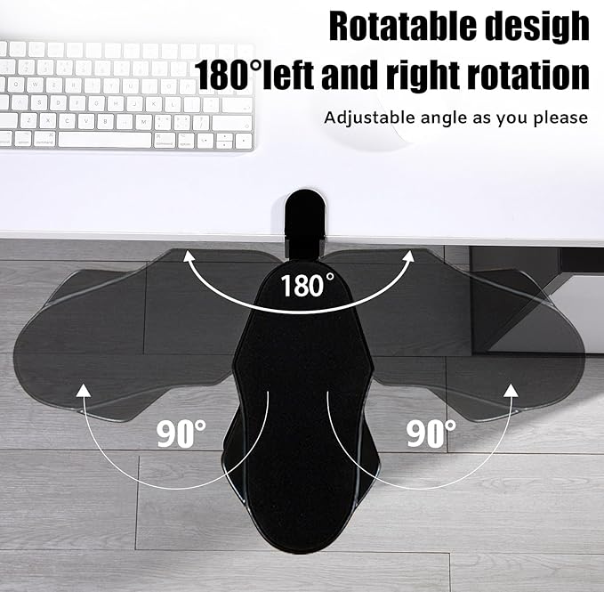 Computer Arm Rest for Desk, 180° Adjustable Rotating Desk Extender Tray, 90° Foldable Elbow Arm Support, Ergonomic Desk Arm Wrist Rest Shelf for Home and Office
