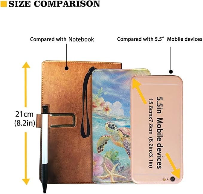 Bulopur Floral Sea Turtle Wallet for Women Tropical Hibiscus Floral Wristlet Wallet Purse Envelope Long Wallets PU Leather Travel Wallet Passport Holder for Ladies