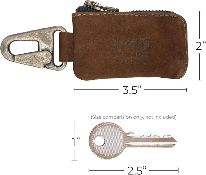 Hide & Drink, Rustic Leather Car Key Holder, Headphone & Charging Cables, Memory Cards, Flash Drives, Lighters, Cash Zipper Case with Clasp, Handmade :: Swayze Suede