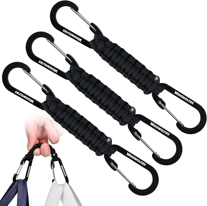 WEREWOLVES Paracord Keychain with Carabiner, Lanyard Clip for Keys