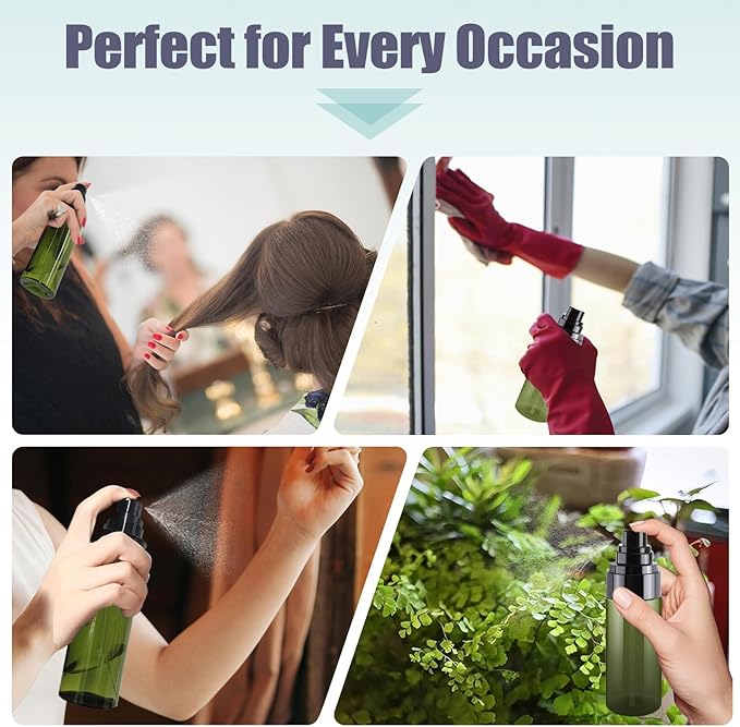 3PCS 100ml Travel Spray Bottles – Refillable Mini Spray Bottle Set with Fine Mist Spray Bottles for Hair Spray and Toner
