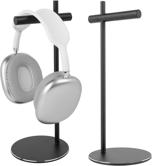 Aluminum Alloy Headphone Stand for Desk with Non-Slip Base - Universal headset stand Compatible with Over-Ear, On-Ear and Neckband Headphones (Black)