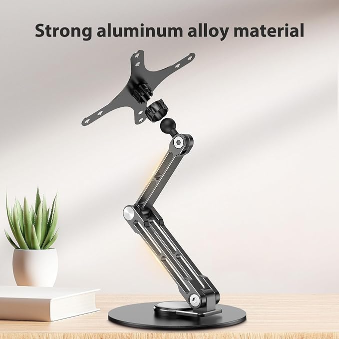 UPERFECT 75mm VESA Mount Monitor Stand - Foldable Small Display Mount for 15.6" 16" 17" 17.3" inch Portable Monitor, Tabletop, Portable, Mobile Display Arm Stand Lay Flat Support VESA 75 * 75mm