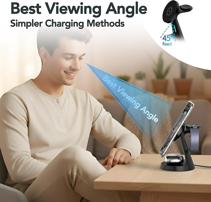 for Samsung Galaxy S25+ Dedicated Magnetic Charging Kit，3 in 1 Charging Station Compatible with MagSafe Samsung Charger for Watch Charger Stand for Galaxy Watch Ultra 8 7, for Buds