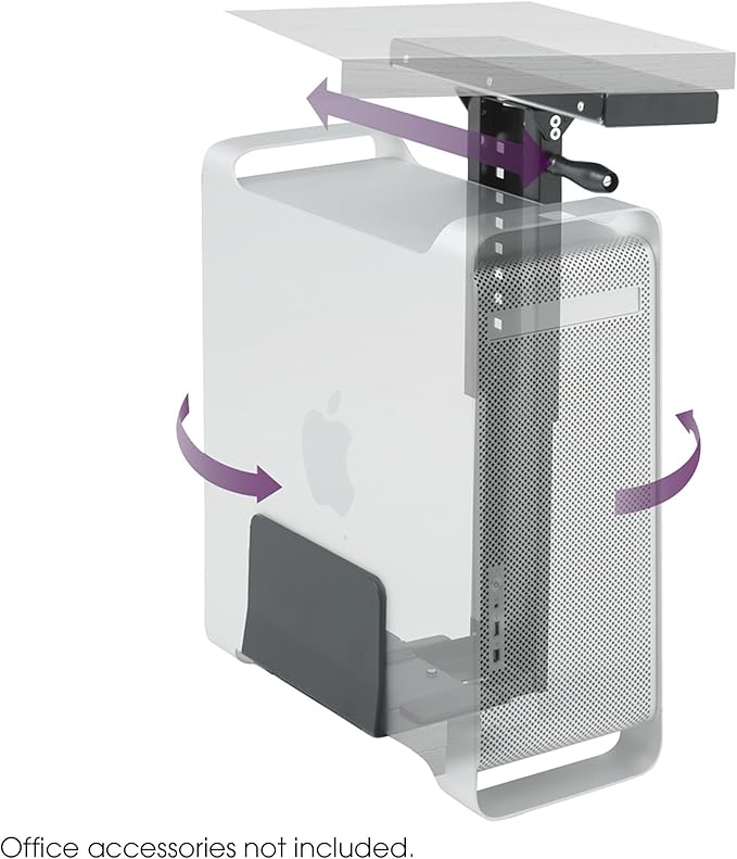 Safco 2175 Ergo-Comfort Swivel Mount CPU Holder, Gray