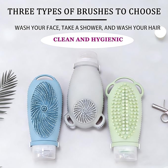 Travel Bottles for Toiletries,Tsa Approved Travel Size Containers 3-Pack (3.4 oz)，Leak Proof Refillable Liquid Silicone Squeezable Accessories for Shampoo Conditioner Lotion