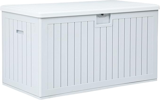 YITAHOME 150 Gallon Double-Wall Deck Box with Side Handles, Outdoor Large Storage for Patio Furniture Cushions, Garden Pool Accessories, Water Resistant & Lockable