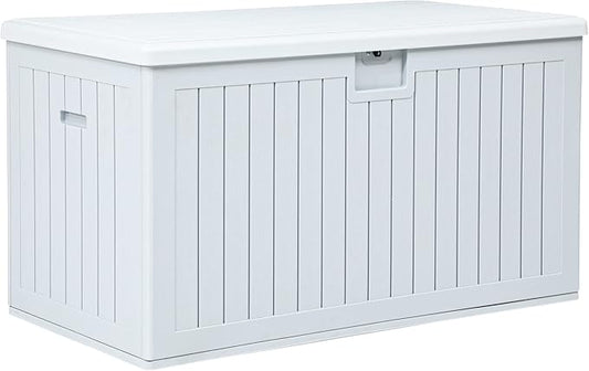 YITAHOME 150 Gallon Double-Wall Deck Box with Side Handles, Outdoor Large Storage for Patio Furniture Cushions, Garden Pool Accessories, Water Resistant & Lockable