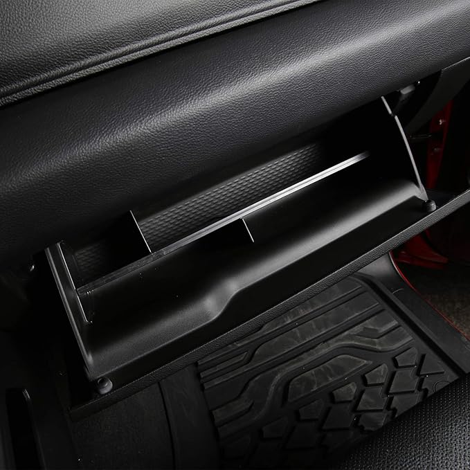 Motrobe Glove Box Organizer for Dodge 2019 2020 2021 2022 2023 RAM 1500 ABS Organizer Divider Accessories Black