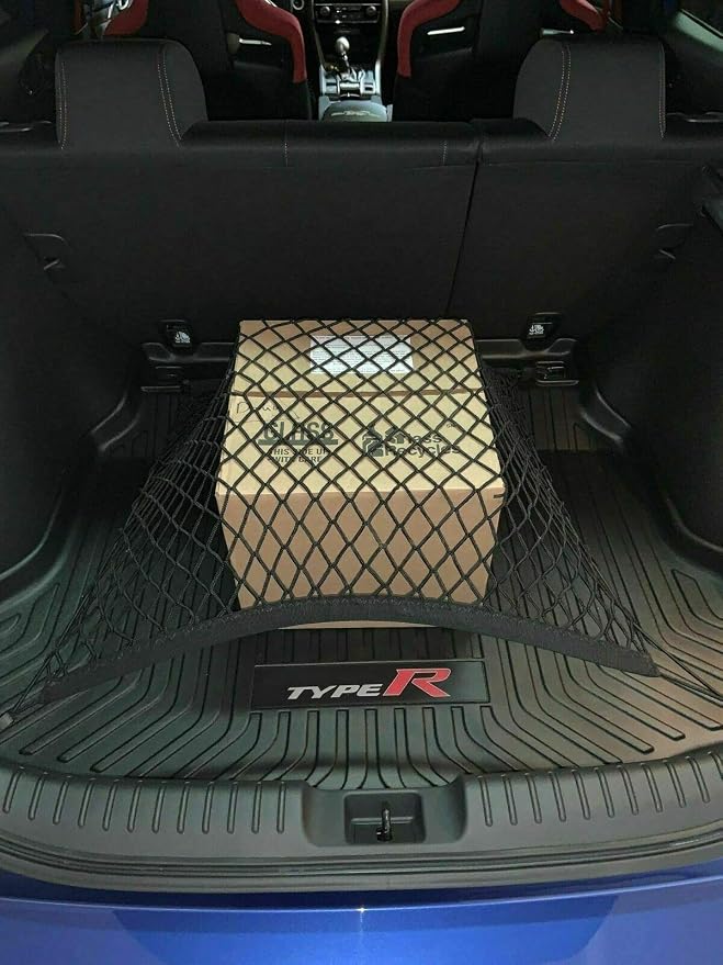 Rear Trunk Organizer Cargo Net for Honda Civic 2017-2023 - Floor Style Cargo Net for Hatchback-Premium Mesh Elastic Car Trunk Organizer Vehicle Carrier Storage - Compatible with Civic