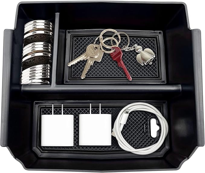 Compatible with Jeep Wrangler JK and JKU Accessories 2011-2018 Center Console Organizer Tray (Black)