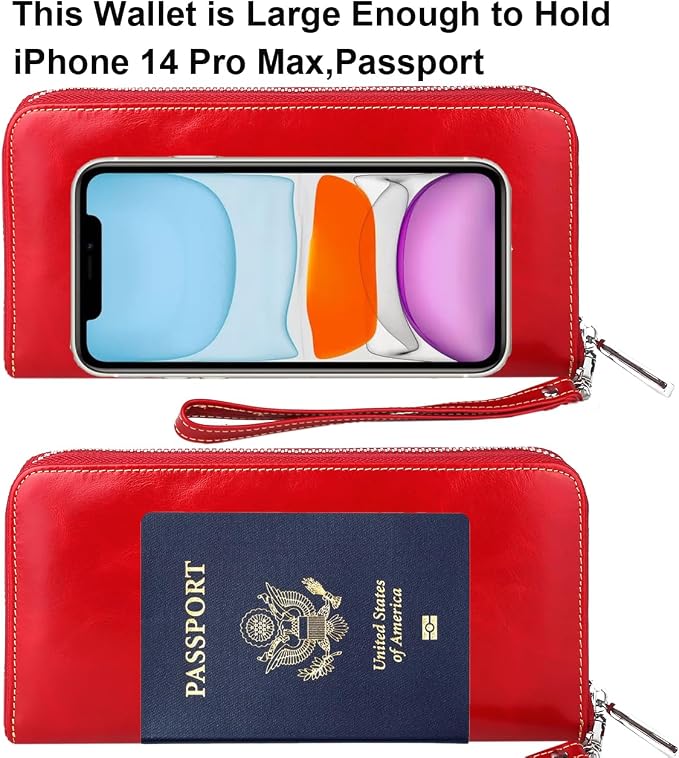 Lavemi Small Compact Women Wallet RFID Blocking Genuine Leather Bifold Purse with ID Windows