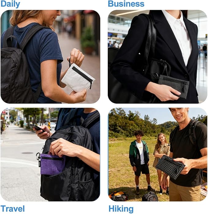 DIY Customizable Passport Holder, Ultralight Water-Resistant Travel Wallet with YKK Zipper, Paper-Like Material, Travel Organizer, Portable Money Pouch for Credit Cards, ID, Cash, Small Items