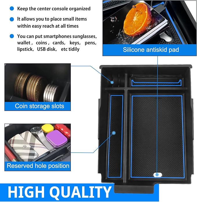 SHAOHAO for 2024 2025 Hyundai Palisade Center Console Organizer Tray for 2023 2024 2025 Hyundai Palisade Accessories SE SEL XRT Limited Calligraphy Armrest Storage Box Insert Tray Palisade 2024 2025