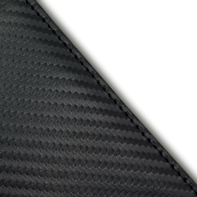 Sanlykate Leather Checkbook Cover for Men and Women, RFID Blocking Check Book Case Card Holder with Free Divider, Standard Register Duplicate Checks with pen inserts, Black Carbon Fiber