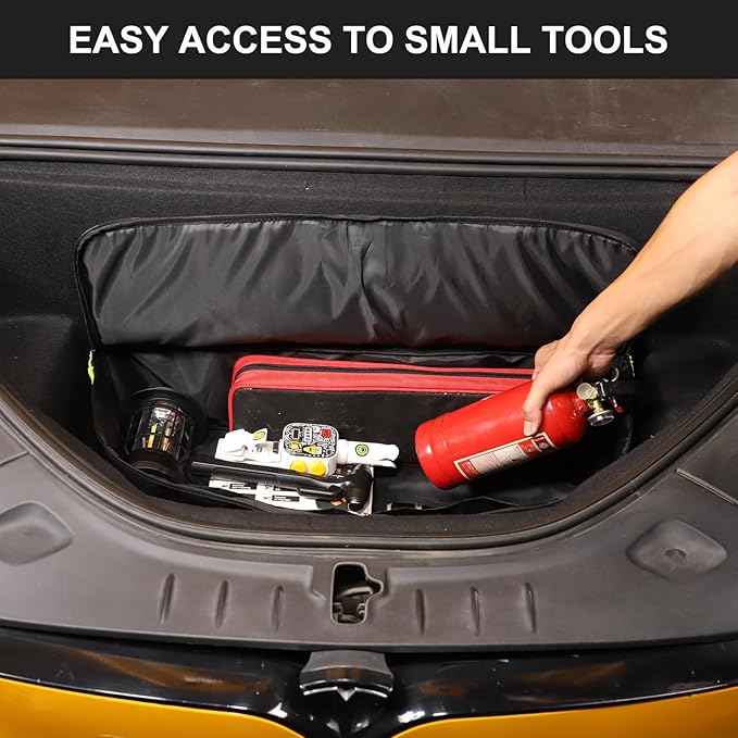 Front Trunk Organizer with Lid, Car Trunk Organizer Compatible with 2014-2026 Tesla Model S, Frunk Storage Bag Collapsible, Front Trunk Organizer Storage Cargo Bag Portable Waterproof