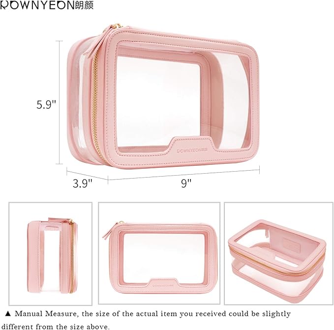 Camdeez ROWNYEON Clear Makeup Case Toiletry Bag Multipurpose Travel Makeup Train Case Portable Cosmetic Organizer Transparent Storage Bag