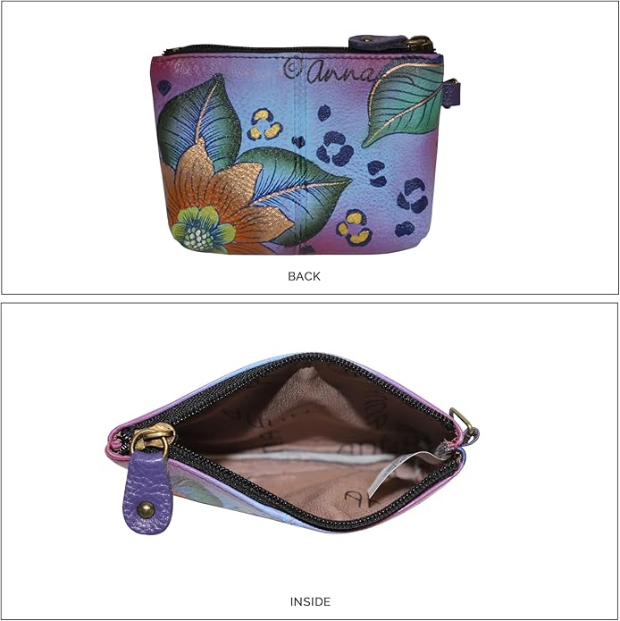 Anna by Anuschka Women's Hand Painted Leather Coin Pouch Purse