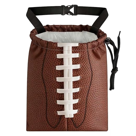 Football Texture Car Trash Bag - Waterproof Car Trash Bag Hanging Leakproof Car Garbage Bag - Washable Reusable Trash Bag For Car Interior Hanging Organizer Storage Vehicle Travelling Camping