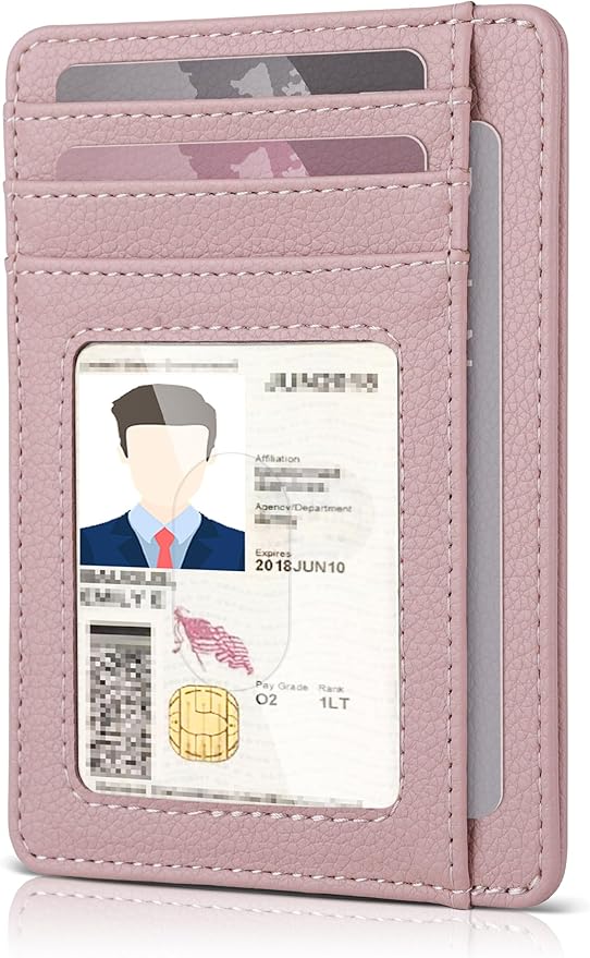 Teskyer Slim Wallet for Men, Minimalist Front Pocket RFID Blocking Leather Wallet Credit Card Holder for Men & Women