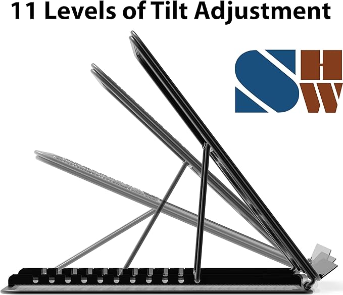 Simple Houseware Mesh Laptop Stand with 11-Levels Adjustable Ventilated Computer Holder, Black