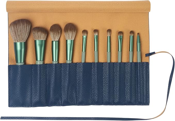 Bird&Fish Makeup Brush Case Travel, makeup brush case roll up,brush holder makeup,Holder Organizer Brushes Pouch Cosmetic Bag for Travel，Rolling Bag Storage Case PU Leather